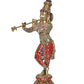 Brass Krishna Playing Flute Idol Statue Sculpture for Home Mandir Pooja Decor Temple Gift (Height 22.5 inch)