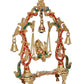 Brass Ganesha Playing On Swing Ganesha Jhula Decorative Showpiece Multicolour (Height 14 Inch)