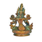 Brass Multicolour Tara Devi Statue Brass Tibetan Goddess Yin Kwan Sculpture Height 4.5 Inch