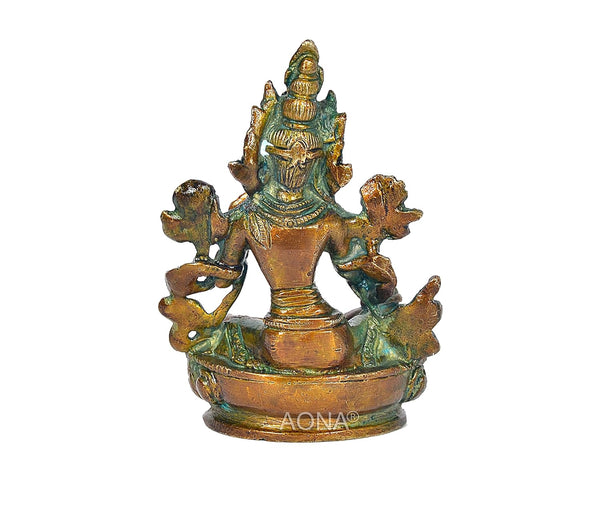 Brass Tara Devi Statue Tibetan (Height 4.5 Inch) Study Setting