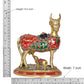 Brass Kamdhenu Cow with Calf for Home Decor Pooja Mandir Temple Office Decorative Showpiece Statue (Height: 8.5 Inch)