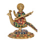 Brass Goddess Saraswati Sitting On Swan Devi of Study Maa Saraswati for Home Decor Mandir pooja (Height: 7 Inch)