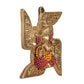 Brass Ganesha Swastik Wall Hanging Wall Decorative Showpiece Swastik with Ganesha Multicolour (Height 7 Inch)