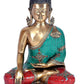 Brass God Idol Gautam Buddha Brass Statue Sitting Position Draped in Shawl H - 16.5inch Weight: 8.670 Kg,Multicolour