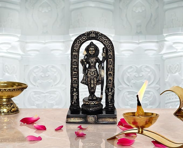 Brass Idol Ram ji ki Murti Ram Lalla Statue in Ayodhya Mandir for Home and Office Decor Height 7 inch Mandir Setting