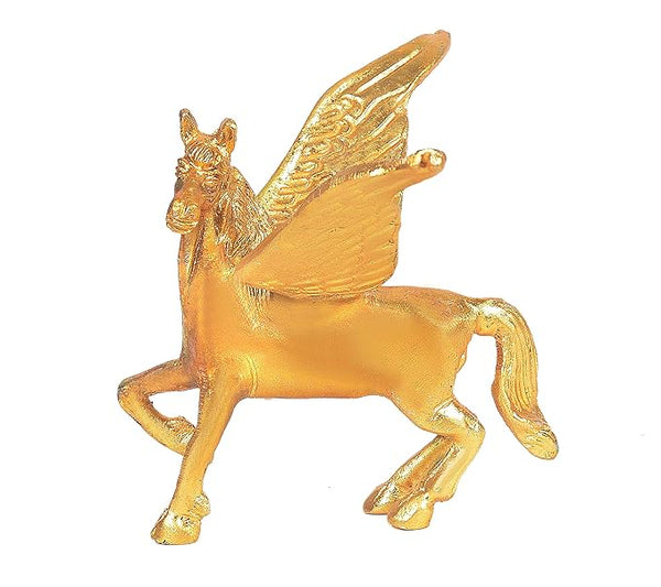 Brass Flying Angel Horse Statue Pegasus Animal Feng Shui Decorative Décor Showpiece Height 4 Inch