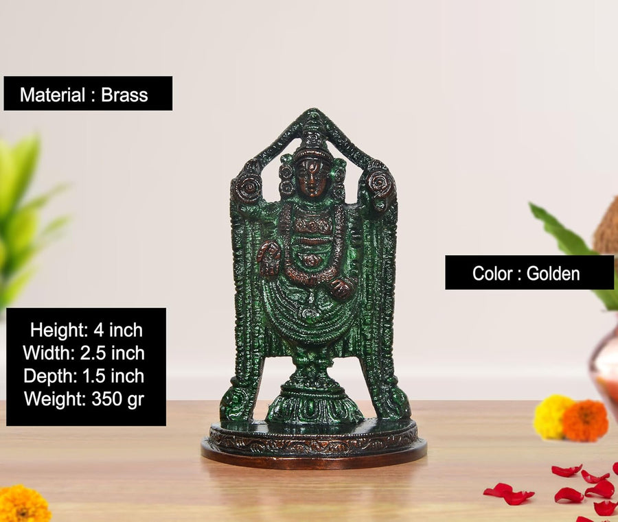 Brass Lord Tirupati Bala Ji Idol (Height :4 inch) Craft Detail