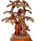 Brass Lord Cow Krishna with Tree Idol Figurine Sculpture Playing Flute Statue Decorative Showpiece, (Height 13 Inch)