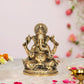 Brass Lord Ganesha Ganpati Idol Vinayak Religious Statue Brass Murti Gold Color (Height 5.5 Inch)