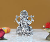 Brass Lord Ganesha statue rear/angled view, seated on lotus pedestal