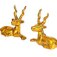 Brass Pair Sitting Hiran Deer Decorative Showpiece Home Office Table Decor Gift Item Golden Height 4 Inches