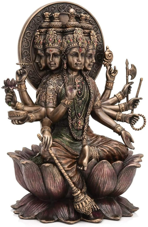 Resin Gayatri Mata On Lotus (Height-11 Inches) Entryway Setting