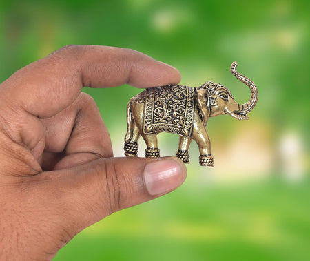 Superfine Brass Elephant Figurine (Height 2 Inch)