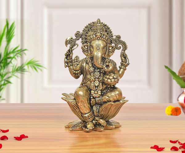 Superfine Brass Lord Ganapati Bappa Religious Murti (Height 4 Inch)