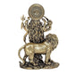 Fine Brass Durga Maa Standing with Lion Idol Hindu Goddess Sherawali MATA Murti MATA Rani Statue Figurine Home Temple (Height 5 Inch)