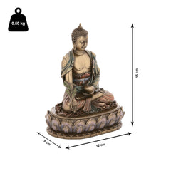 Resin Buddha figurine size 15 cm tall, 12 x 8 cm base; weight 0.50 kg