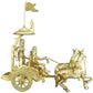 Brass Krishnarjun Rath Showpiece Idol Statue, Height : 9 inches