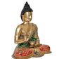 Brass Buddha Statue - Handcrafted Spiritual Decor for Home and Office - Meditating Buddha Idol (Height 17 Inch)