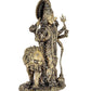 Fine Brass Durga Maa Standing with Lion Idol Hindu Goddess Sherawali MATA Murti MATA Rani Statue Figurine Home Temple (Height 5 Inch)