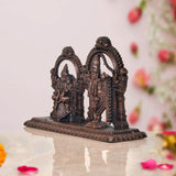 Small Tirupati Balaji idol set side view, bronze metal with arch frames