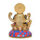 Brass Lakshmi Idol Laxmi Goddess Lakshmi Sitting Statue for The Puja Temple at Home Decor Office (Height: 5 Inch)