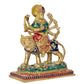 Brass Durga Maa with Lion Idol Hindu Goddess Sherawali MATA Murti MATA Rani Statue Figurine Home Temple (Height: 9 Inch)