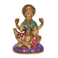 Brass Lakshmi Idol Laxmi Goddess Lakshmi Sitting Statue for The Puja Temple at Home Decor Office (Height: 5 Inch)