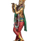 Cold Cast Krishna Playing Flute Multicolour in Resin for Home Office Mandir, Height : 10 Inch