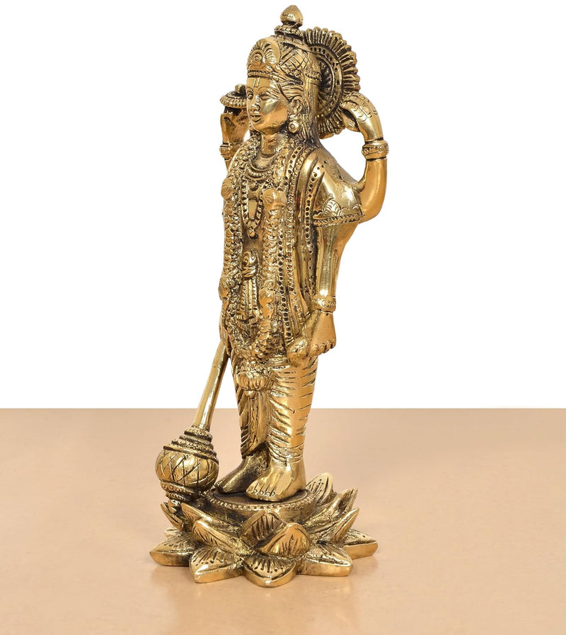 Brass Lord Vishnu Standing Idol (Height 8.5 Inch)