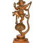 Brass Lord Ganesha Dancing on Serpent Shesha - Hindu Deity Idol for Puja and Gifts (Height 27 Inch)