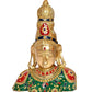 Brass Goddess Parvati Bust Statue for Home Decor Pooja Mandir (Height 10 Inch) (Green Red)