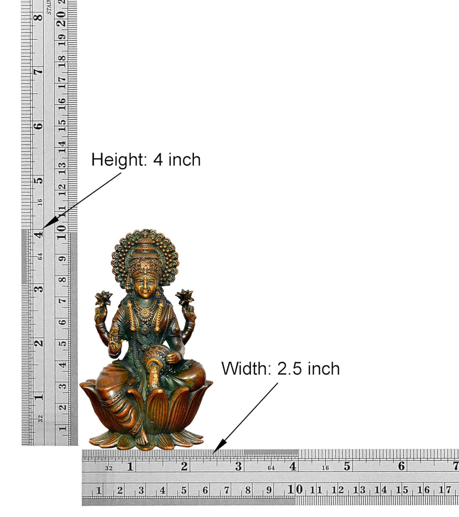 Superfine Brass Lakshmi Idol (Height: 4 Inch) Craft Detail