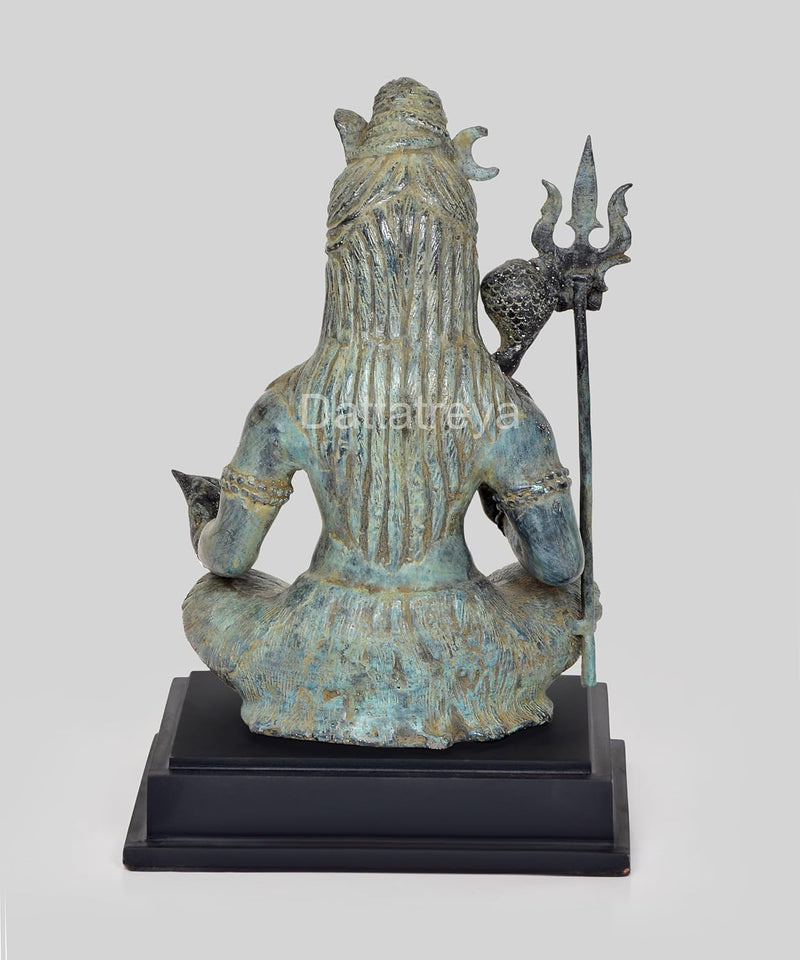 Vintage Indonesian Bronze Lord Shiva in Blessing Posture Statue (Height: 11 Inches)