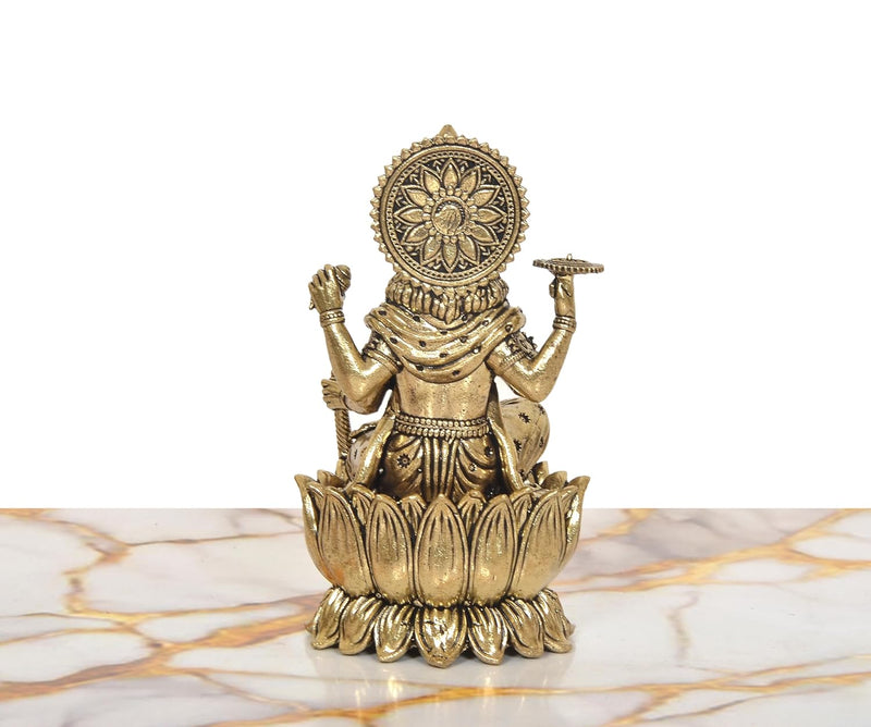 Bronze Lord Vishnu Seated on Lotus Idol (Height:5 Inch)