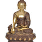 Brass Buddha Dhyan Mudra Statue Handcrafted Spiritual Decor for Home and Office Decor Meditating Buddha Idol (Height 12.5 Inch)