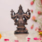 Copper Lord Vishnu with Bhudevi and Sridevi Idol Statue for Home Temple Office Mandir Decor (Height: 5 Inch)