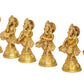 Brass Musical Ganesha Idol |Set of Six| for Home Decor and Pooja Mandir Temple (Height 6 Inch)