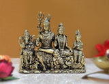 AONA Brass Shiv Parivar family idol showpiece, seated figures on base for mandir pooja