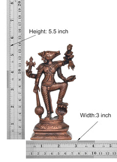 Lakshmi Varaha statue dimensions: height 5.5 in, width 3 in, copper finish