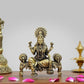 Fine Bronze Ganesha laxmi Saraswati Idol Temple Murti Diwali Pooja Gift Decoration Showpiece (Height 4 Inch)