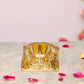 Lakshmi Charan Paduka Divine Footprints of Goddess Lakshmi for Wealth and Prosperity Brass Finish (Length: 1.5 Inches)