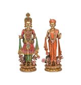 Resin Swami Narayan (Shri Shajanand Swami) idol pair, 7 inch, multicolor