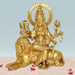 Durga Maa Sitting on Lion Statue Religious Goddess Hindu Devi Maa Durga Brass Sculptures Height - 11.5 Inch