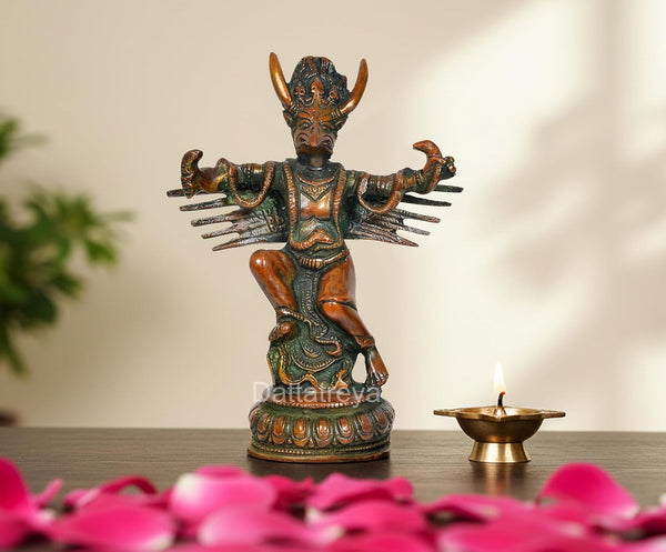 Brass Garun Bhagwan Idol (Height: 8 Inch) Mandir Setting