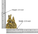 Brass Shiva and Parvati idol size chart, 3.5 in height, 2.5 in width