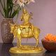 Brass Lord Shiva Seated on Nandi Murti Religious Statue for Home Temple Decor (Height : 9 inch)