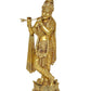 Brass Lord Krishna Idol Figurine Sculpture Playing Flute Statue Decorative Showpiece, (Height 17 Inch)