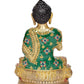 Brass Buddha Statue - Handcrafted Spiritual Decor for Home and Office - Meditating Buddha Idol (Height 12 Inch) (Green)