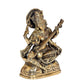 Brass Maa Saraswati Devi murti Idol Statue Goddess of Knowledge and Arts, Height: 7.6 inch