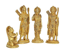 AONA brass Ram Darbar statue, three full standing figures and one seated figure